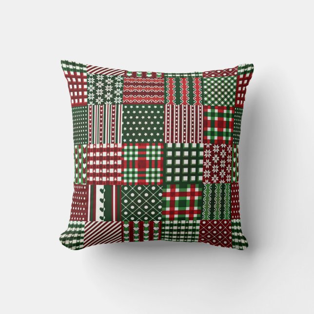Coussin patchwork coloré (Recto)