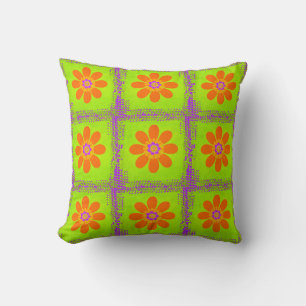 Coussin Patchwork de fleurs hippie