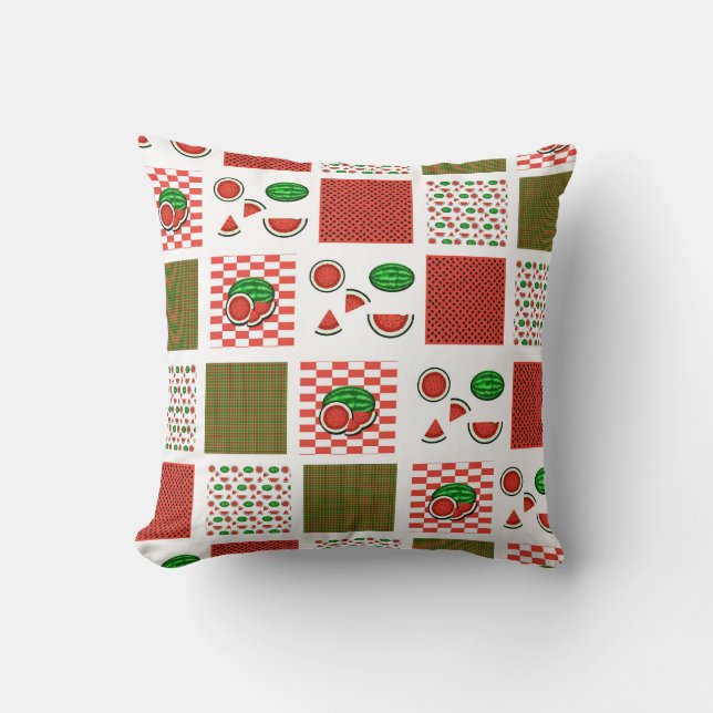 Coussin Patchwork de pastèque (Recto)