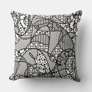 Coussin Patchwork motif noir et blanc 04