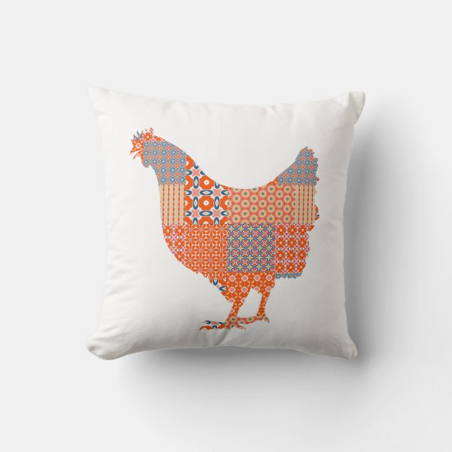 Coussin Patchwork Motif Picket ferme animal (Recto)