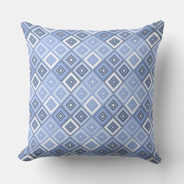 Coussin Patchwork of squares sky blue tone  (Recto)