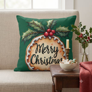 Coussin Pâte sablée de Noël aux baies de houx vertes