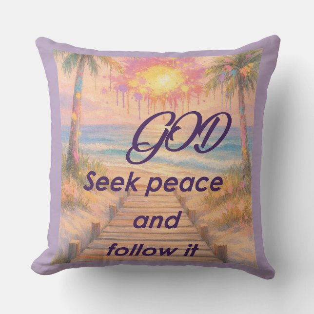 Coussin Path of Peace: Grace at Sunset (Recto)