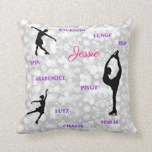 Coussin Patinage artistique Typographie du flocon de neige