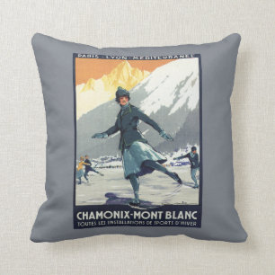 Coussin Patinage de glace - affiche olympique de promo de