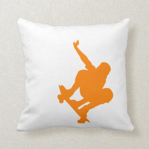 Coussin Patinage orange ; planche à roulettes
