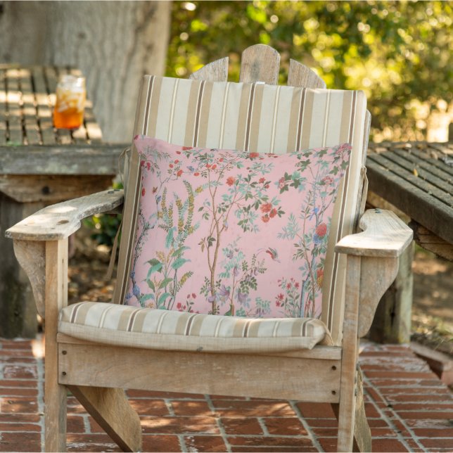 Coussin Patio Chinoiserie Rose (Chaise)