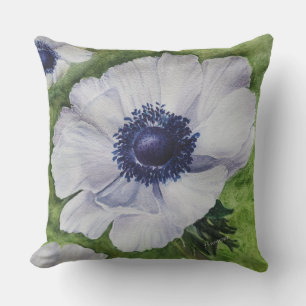 COUSSIN PATIO DE FLEURS D'ANÉONE BLANC