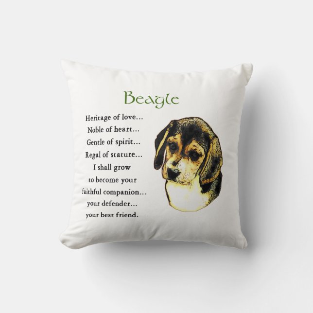 Coussin Patrimoine beagle de l'Amour (Recto)