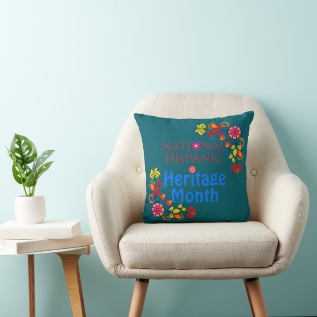 Coussin Patrimoine Hispanique National Anniversaire Flora  (Chaise)