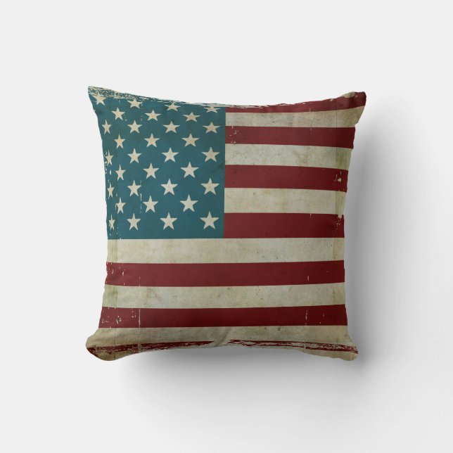 Coussin Patriotic Americana Rustic Country Farm Décor (Recto)