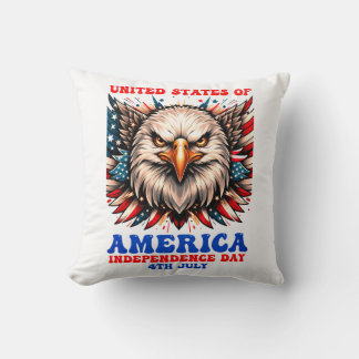 Coussin Patriotic Eagle Americana Throw Pillow