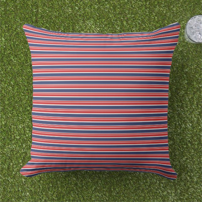 Coussin Patriotic Stripes Outdoor Pillow (Herbe)