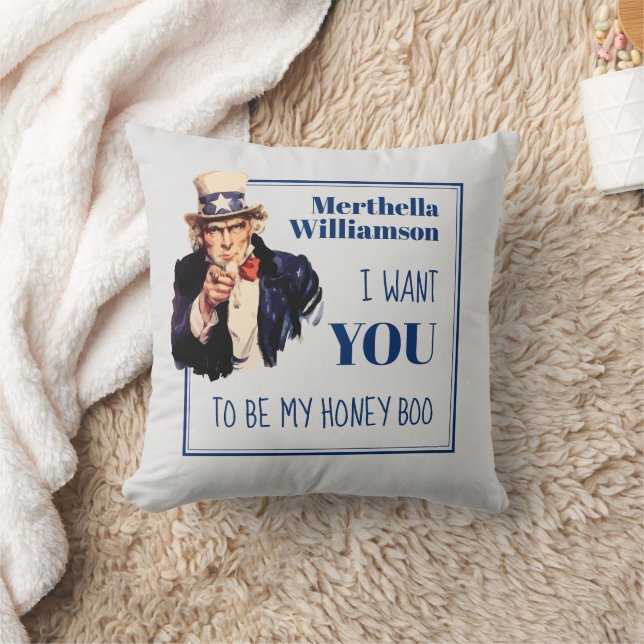 Coussin Patriotique Je Veux Vous Couples Chérie Boo (Couverture)