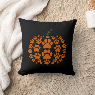Coussin Patte Citrouille Empreinte de Patte de Chien Actio
