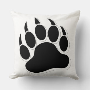 Coussin Patte d'ours noir et blanc