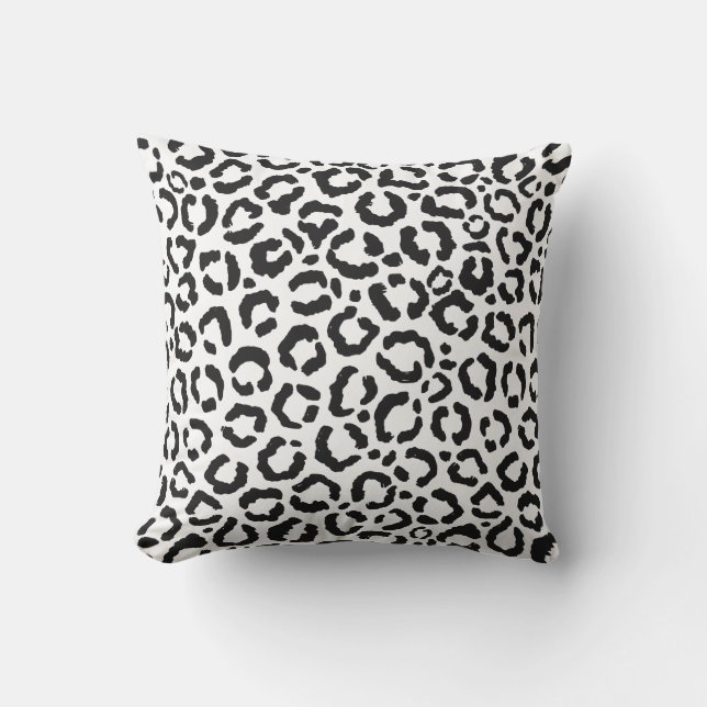 Coussin Patteries du Black White Leopard animal (Recto)