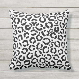 Coussin Patteries du Black White Leopard animal