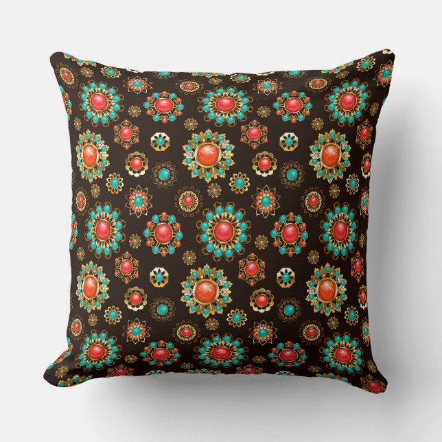 Coussin Pattern de Ethnic Brooches Seamless (Recto)