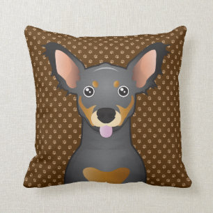 Coussin Pattes de bande dessinée de chien de Chiweenie
