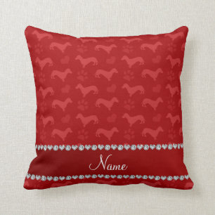 Coussin Pattes rouges nommées faites sur commande de