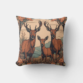 Coussin Pâturage de cerfs géants D1