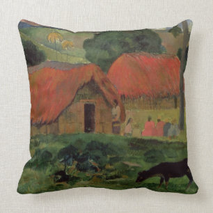Coussin Paul Gauguin les trois huttes, Tahiti, 1891-92