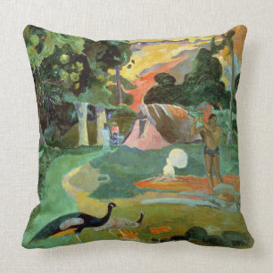 Coussin Paul Gauguin Matamoe ou, paysage avec des paons