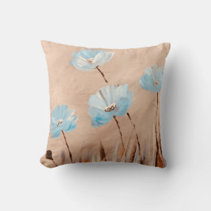 Coussin Pavot bleu dans l'herbe