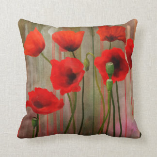 Coussin Pavots d'aquarelle