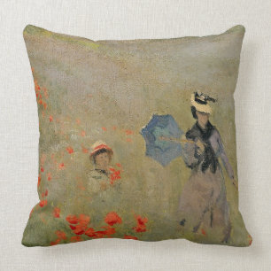 Coussin Pavots sauvages de Claude Monet , près
