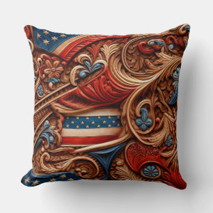 Coussin Pays Faux Cuir Patriotique