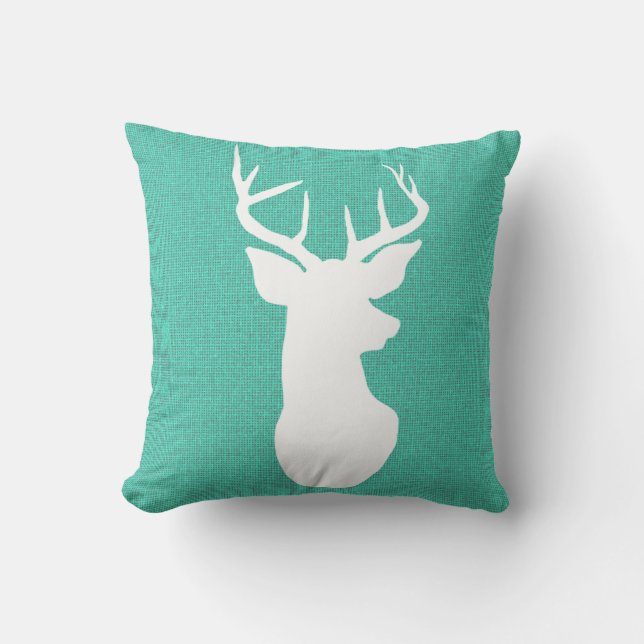 Coussin Pays rustique de cerfs communs d'Antler de toile (Recto)