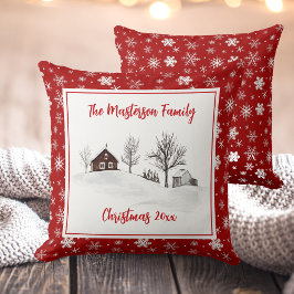 Coussin Pays Rustique, Nom de famille, Noël,