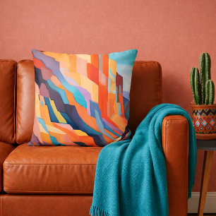Coussin Paysage abstrait coloré du Sud-Ouest