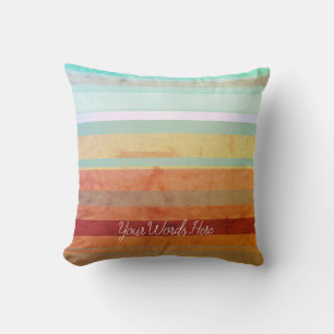 Coussin Paysage abstrait rayures et vos mots