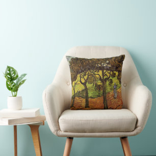 Coussin Paysage, Arbres et Personnages de Vincent van Gogh