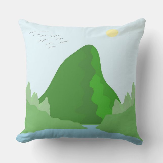 Coussin paysage art abstrait (Recto)