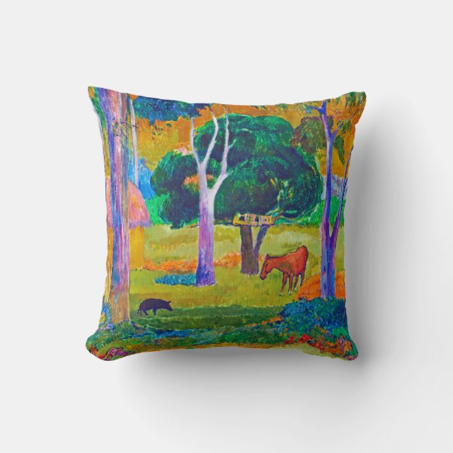 Coussin Paysage avec cochon et cheval, Gauguin (Recto)