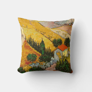 Coussin Paysage avec maison et laboureurVincent van Gogh