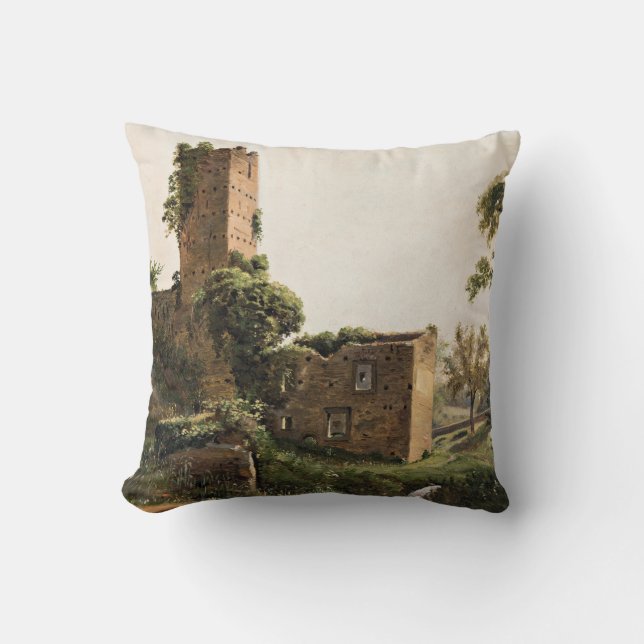 Coussin Paysage avec ruines (Ancien bâtiment en ruines) (Recto)