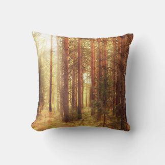 Coussin paysage d'automne arrière - plan, rayons du soleil