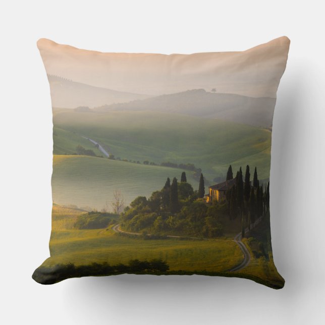 Coussin Paysage de colline de la Toscane au lever de (Recto)