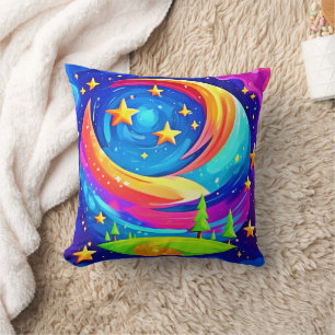 Coussin Paysage de rêve cosmique : une aventure céleste