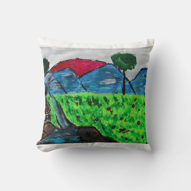 Coussin Paysage des montagnes (Recto)