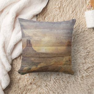 Coussin Paysage désertique Monument Valley Et Ciel nuageux