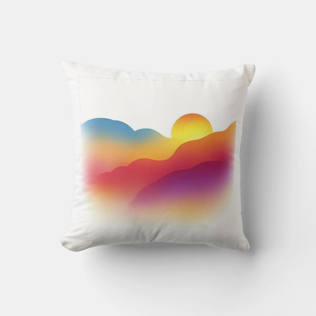 Coussin Paysage du coucher de soleil Abstrait (Recto)