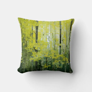 Coussin Paysage forestier Art Décor Peinture Mosaïque