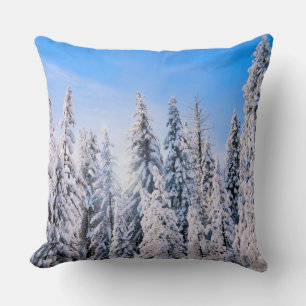 Coussin Paysage hivernal Pins enneigés
